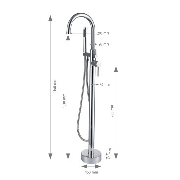 Miscelatore vasca freestanding cromato Tiffany