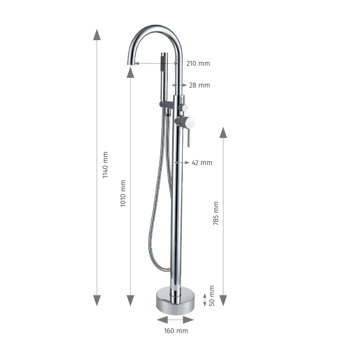 Miscelatore vasca freestanding cromato Tiffany