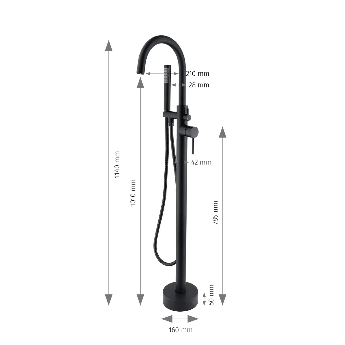 Miscelatore vasca freestanding nero Tiffany