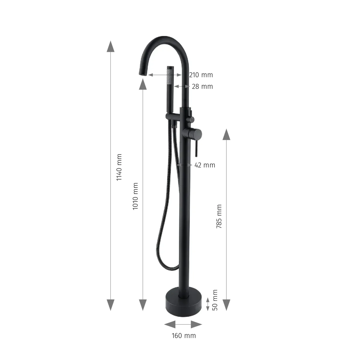 Mitigeur de baignoire sur pied Tiffany Black