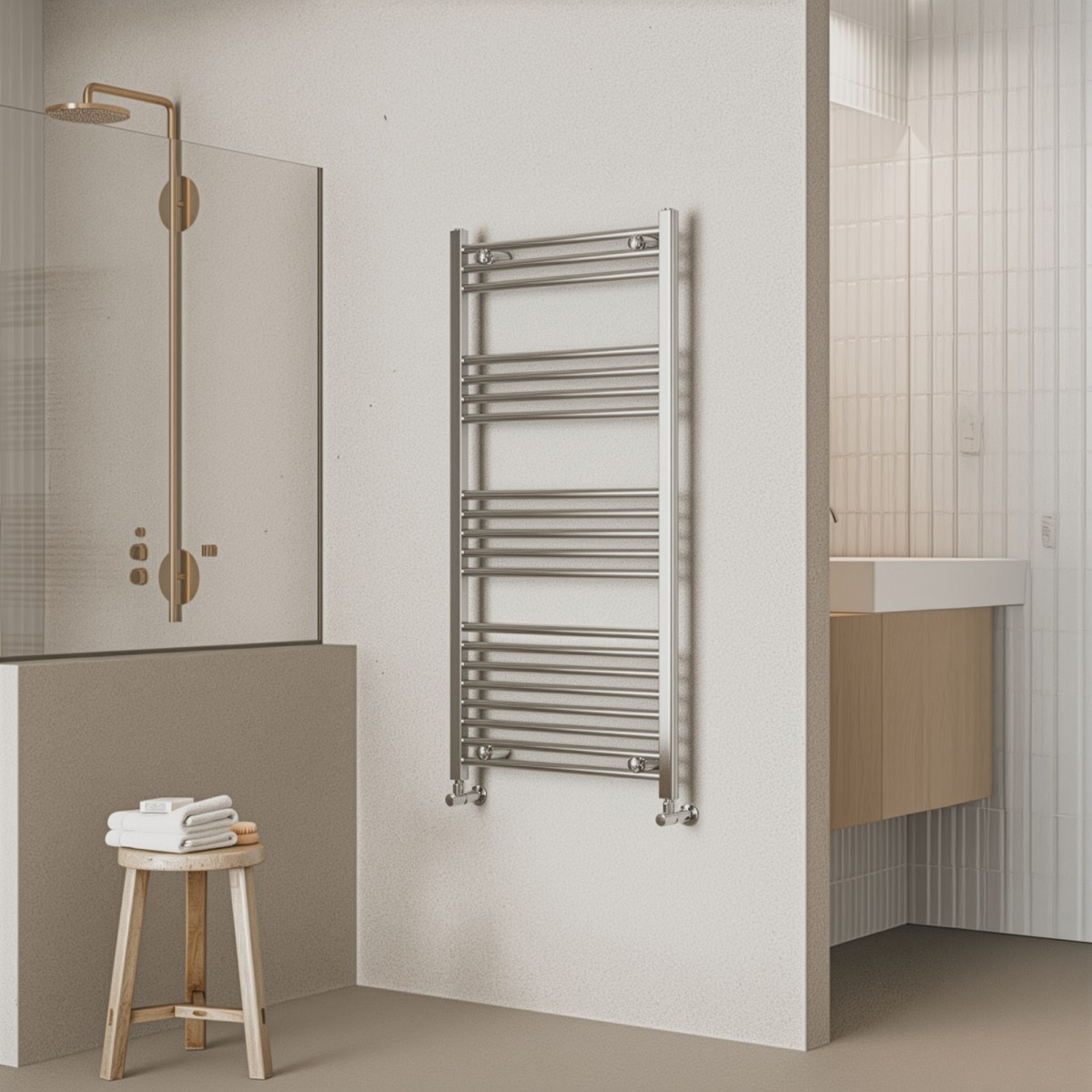 Radiateur Sèche serviettes 120x60 Chrome empattement 55 cm