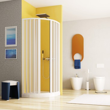 Box Doccia Semicircolare Curvo a Soffietto - Apertura Centrale 80x80 / 90x90