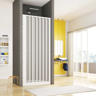 Cabine de douche en PVC avec ouverture latérale pliante, hauteur 185 cm
