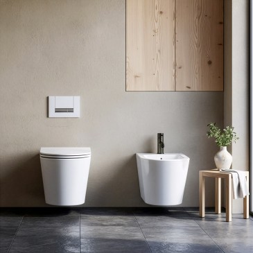 Paire de blocs sanitaires muraux sans rebord de la marque River
