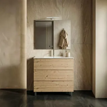 Mobile bagno sospeso 80cm legno naturale nodato ARMONY