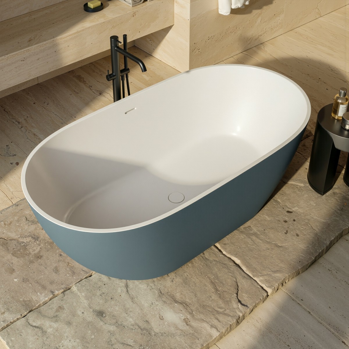 Vasca Freestanding 160x73 Grigio Blu Opaco | GRAY MOON