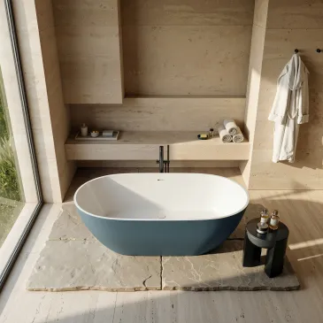 Freistehende Badewanne Grau...