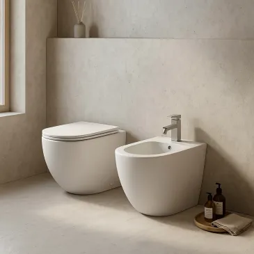 Sanitari wc e bidet bianco opaco scarico ciclonico MOON