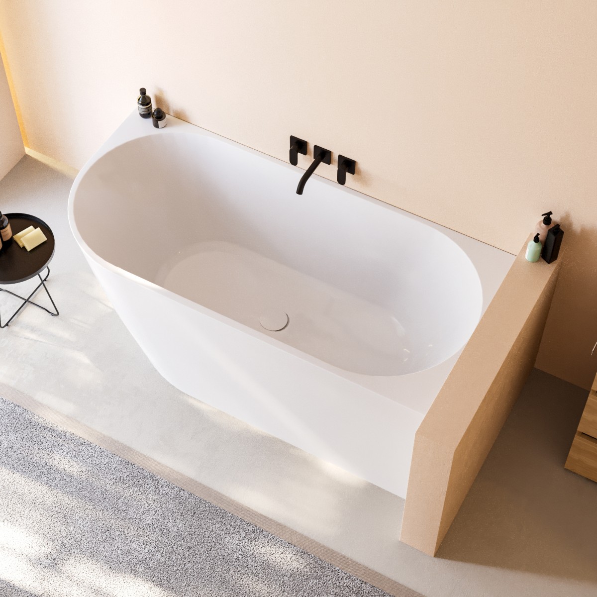 Vasca da Bagno 160x75 da Appoggio ad angolo e Piletta...