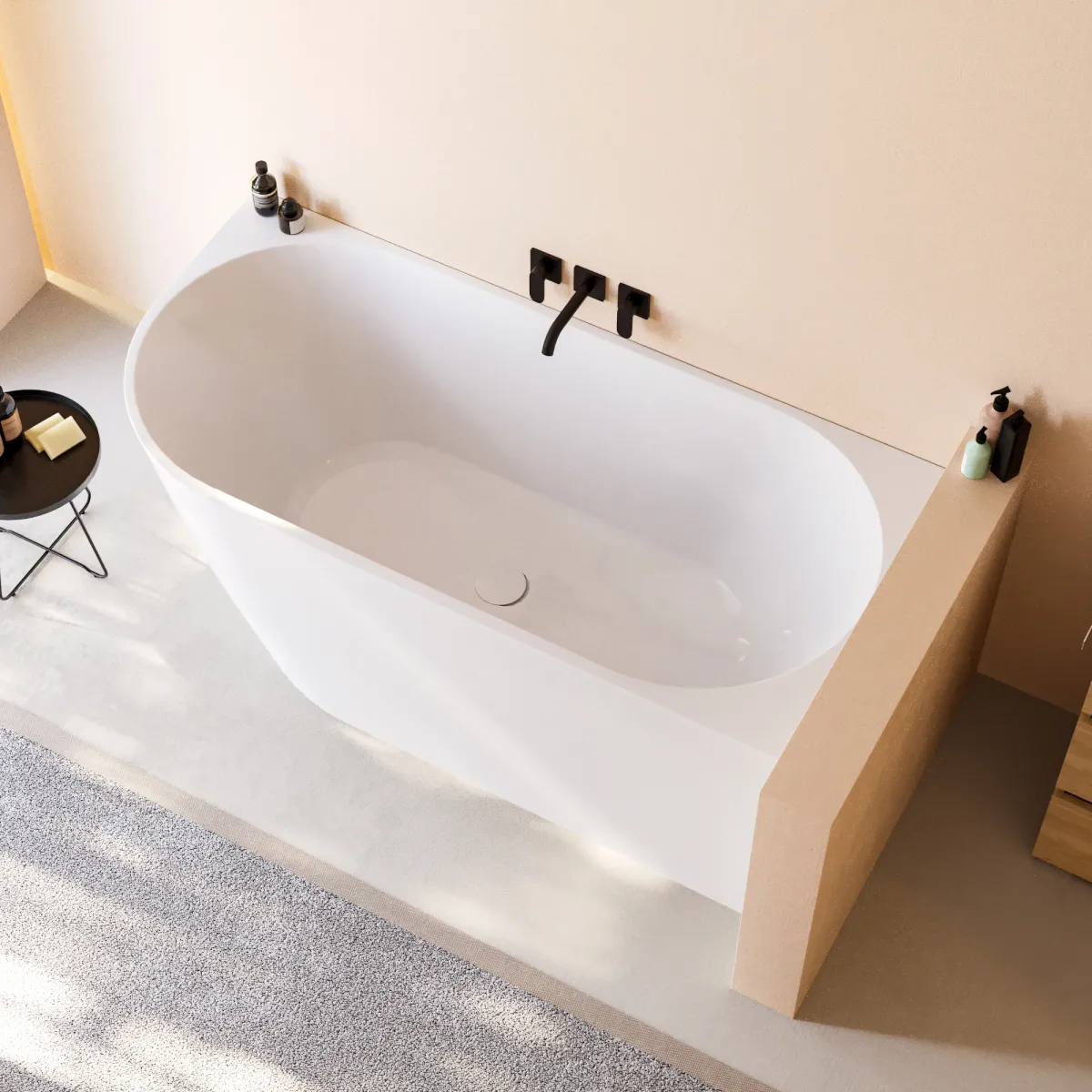 Vasca da Bagno 160x75 da Appoggio ad angolo e Piletta...