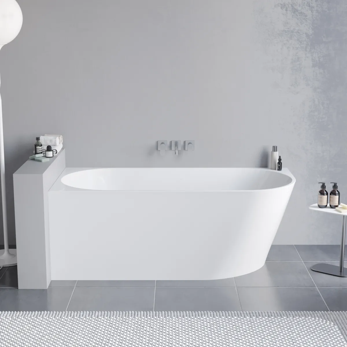 160x75 Eckbadewanne links, Fluss-Acryl