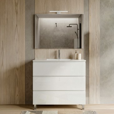 Mobile bagno 3 cassetti a terra 80cm bianco porcellana