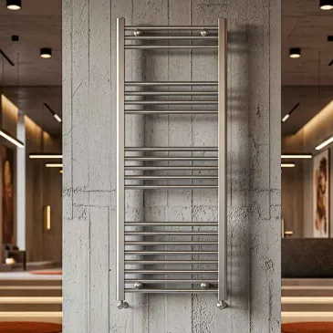 Termoarredo Scaldasalviette Bagno ad Acqua 1200x500 Cromato - Interasse 450 mm | SARA