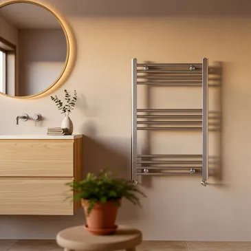 Termoarredo Scaldasalviette Bagno ad Acqua 800x500 Cromato - Interasse 450 mm | SARA