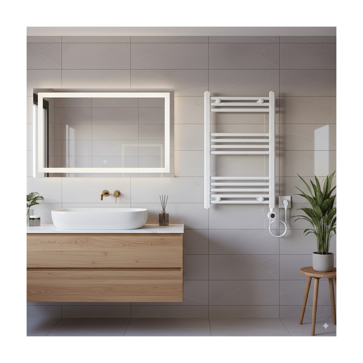 Termoarredo elettrico 770x500 mm potenza 400W Termostato...