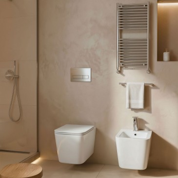 WC et bidet carrés suspendus Greta blanc brillant