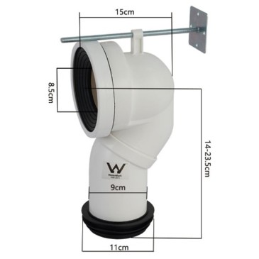 Curva tecnica per wc Nemesi Traslato 20 o 25