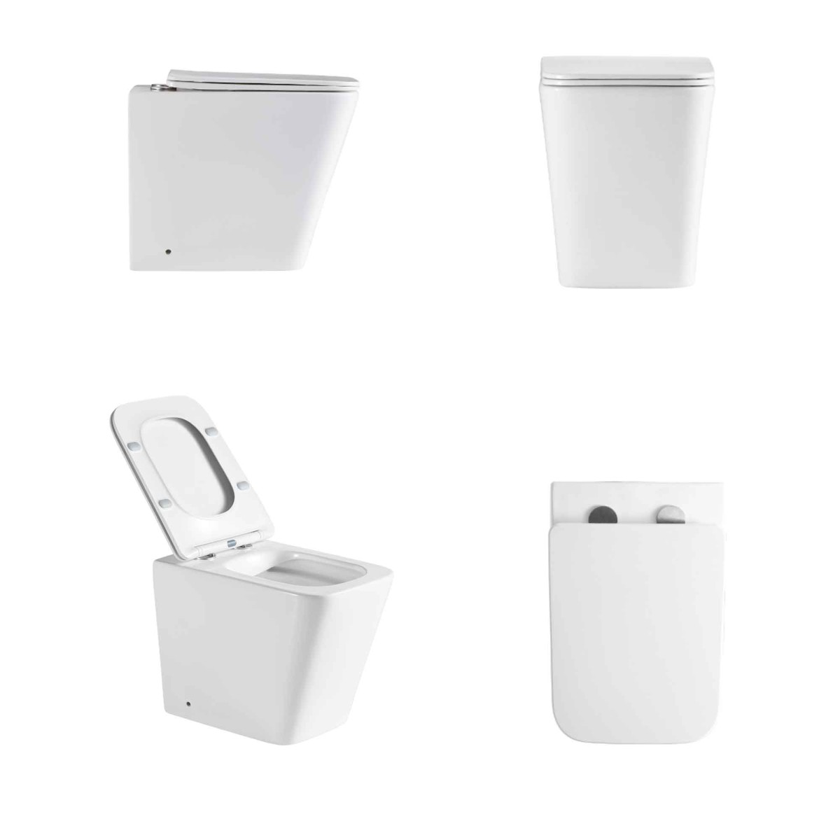 Sanitari squadrati bianco lucido Greta Wc e Bidet