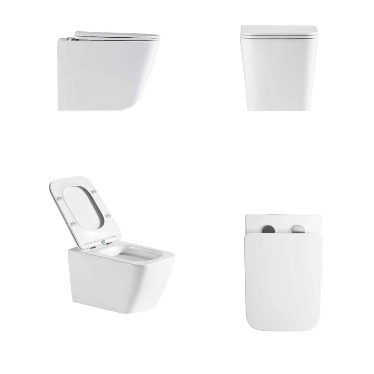 WC et bidet carrés suspendus Greta blanc brillant
