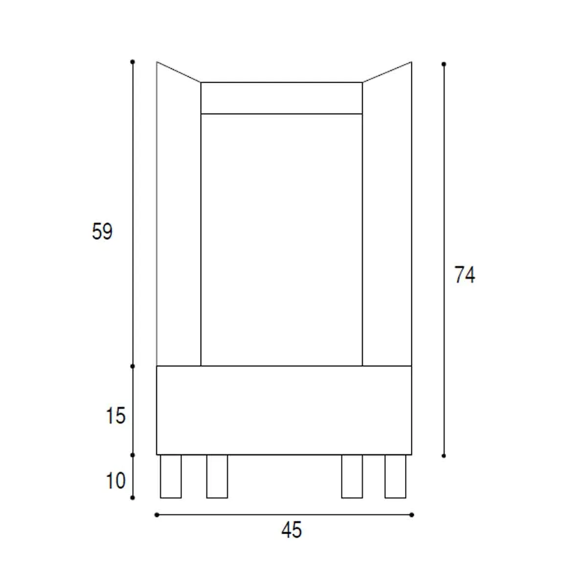 45 x 50 cm Waschbecken aus dunkler Ulme mit Keramikwanne...