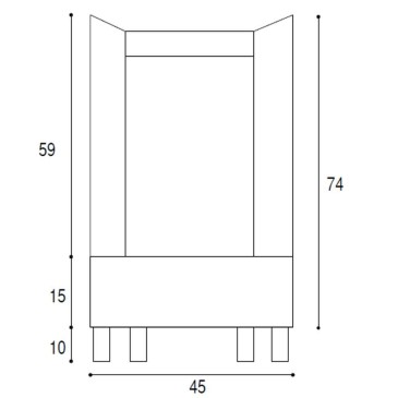 Lavatoio 45x50 cm tortora con vasca in ceramica | Nika