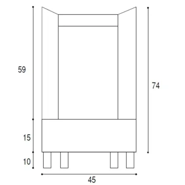 Lavatoio 45x50 cm tortora con vasca in ceramica | Nika