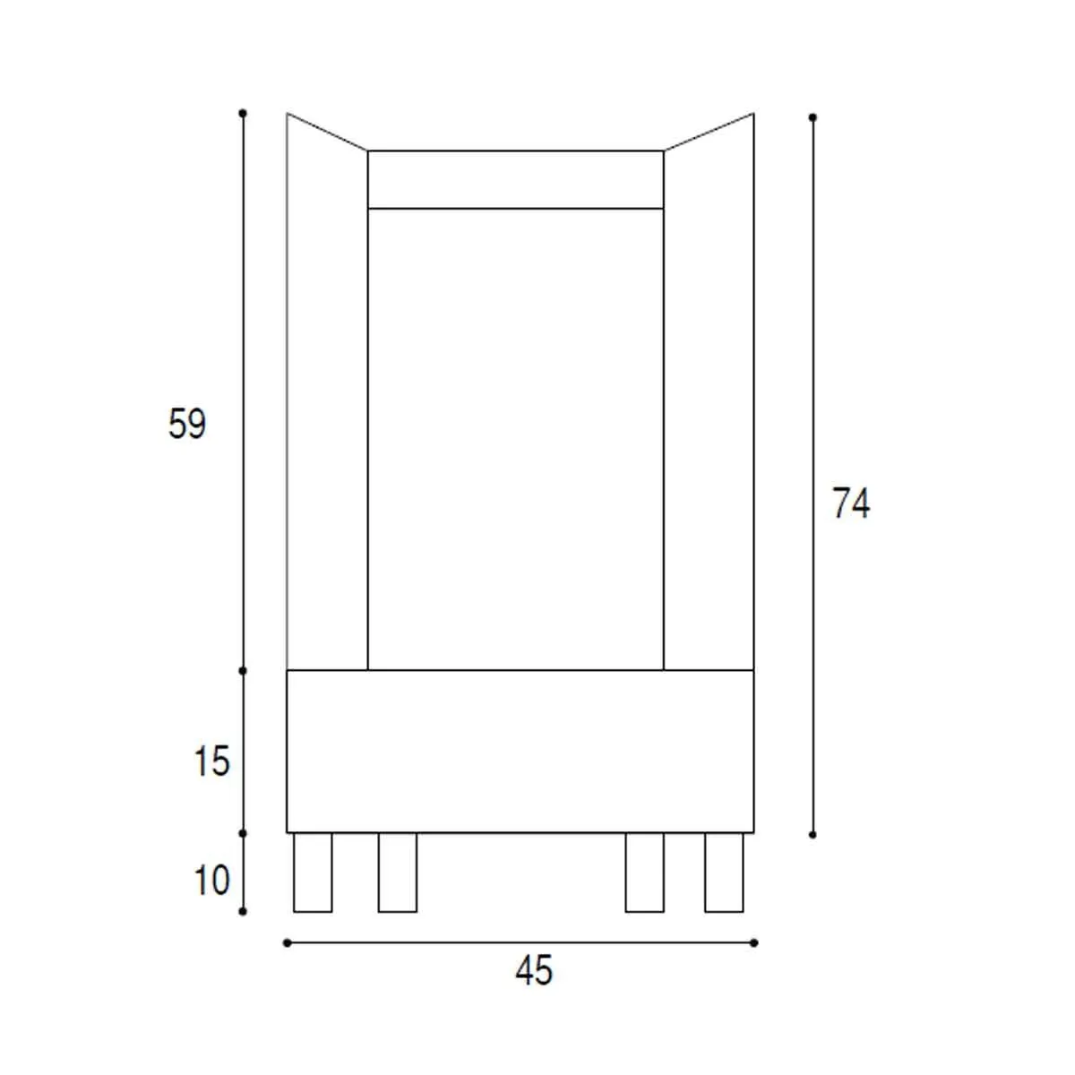 Lavatoio 45x50 cm tortora con vasca in ceramica | Nika