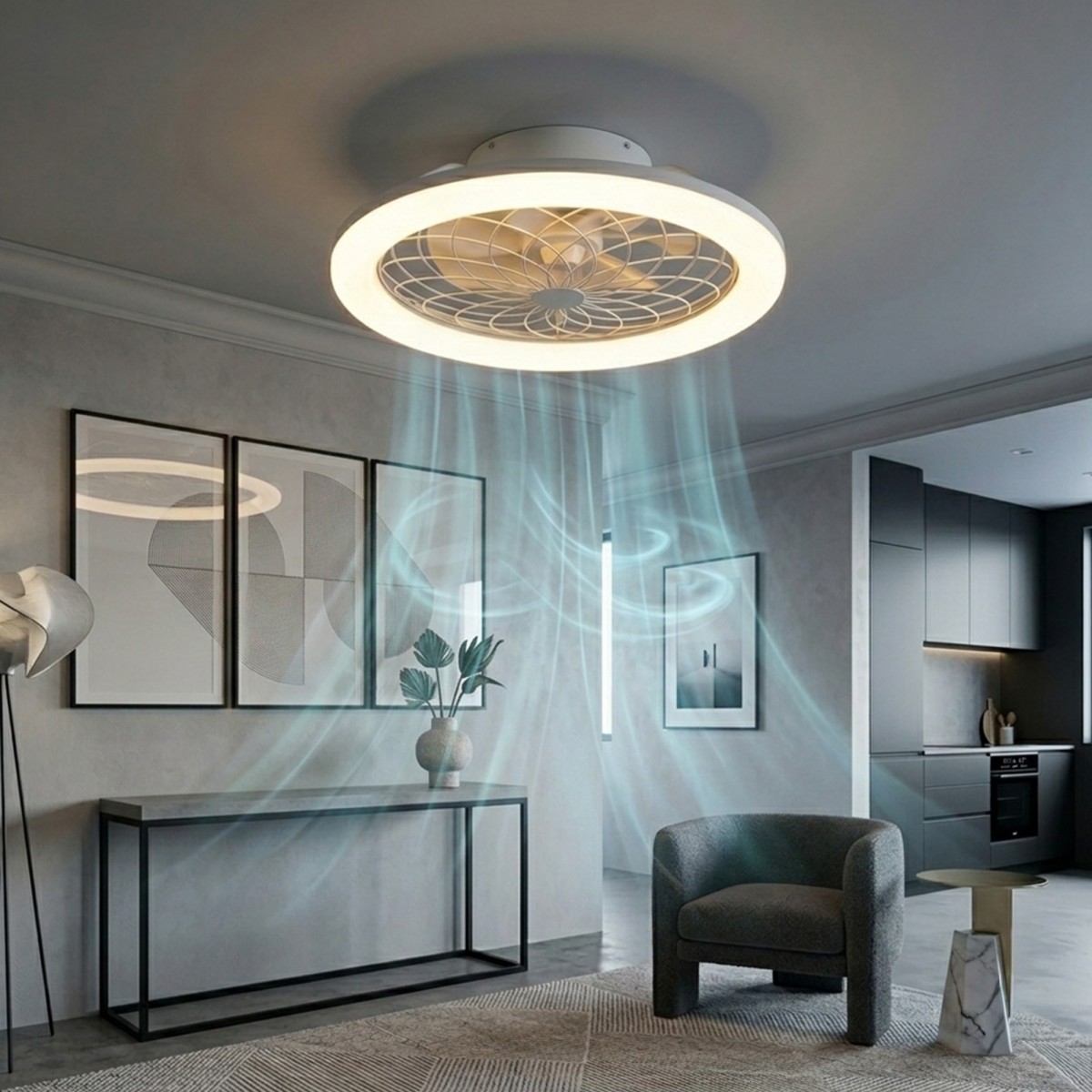 Plafoniera LED 40W con Ventilatore e Telecomando |...