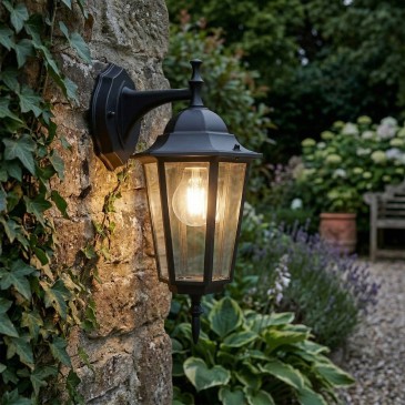 Applique da Esterno Disponibile in nero o bianco A lanterna verso il basso Adatta a giardini e portici E27