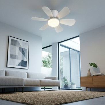 Ventilateur de plafond LED blanc brise 10W 1100LM CCT à intensité variable avec télécommande infrarouge 16X53CM