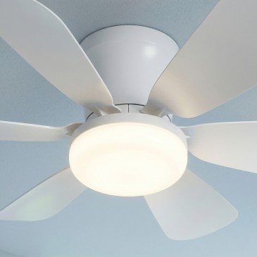 Ventilateur de plafond LED blanc brise 10W 1100LM CCT à intensité variable avec télécommande infrarouge 16X53CM