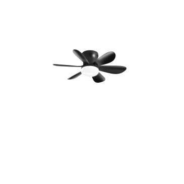 PLAFONIERA LED VENTILATORE WIND NERO 10W 1100LM CCT DIMM CON TELECOMANDO IR 16X53CM