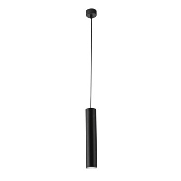 SOSPENSIONE FLUKE TONDA NERA 1XGU10 5,5X5,5X30CM