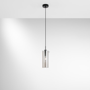 SOSPENSIONE MAGIC NERA/FUME' 1XE27 10X150CM