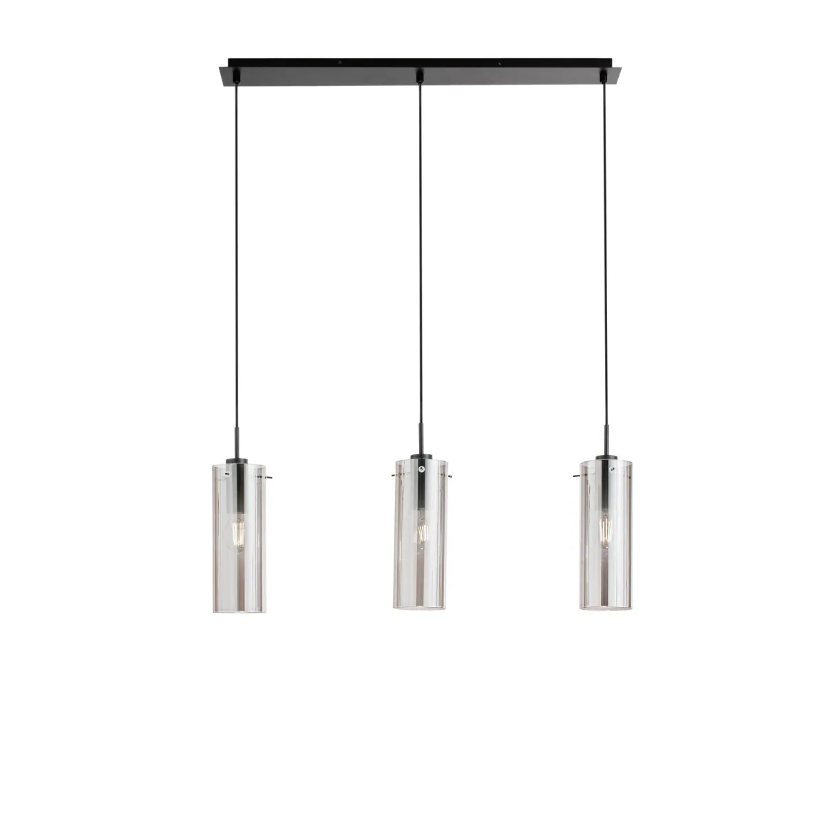 SOSPENSIONE MAGIC NERA/FUME' 3XE27 79X10X150CM