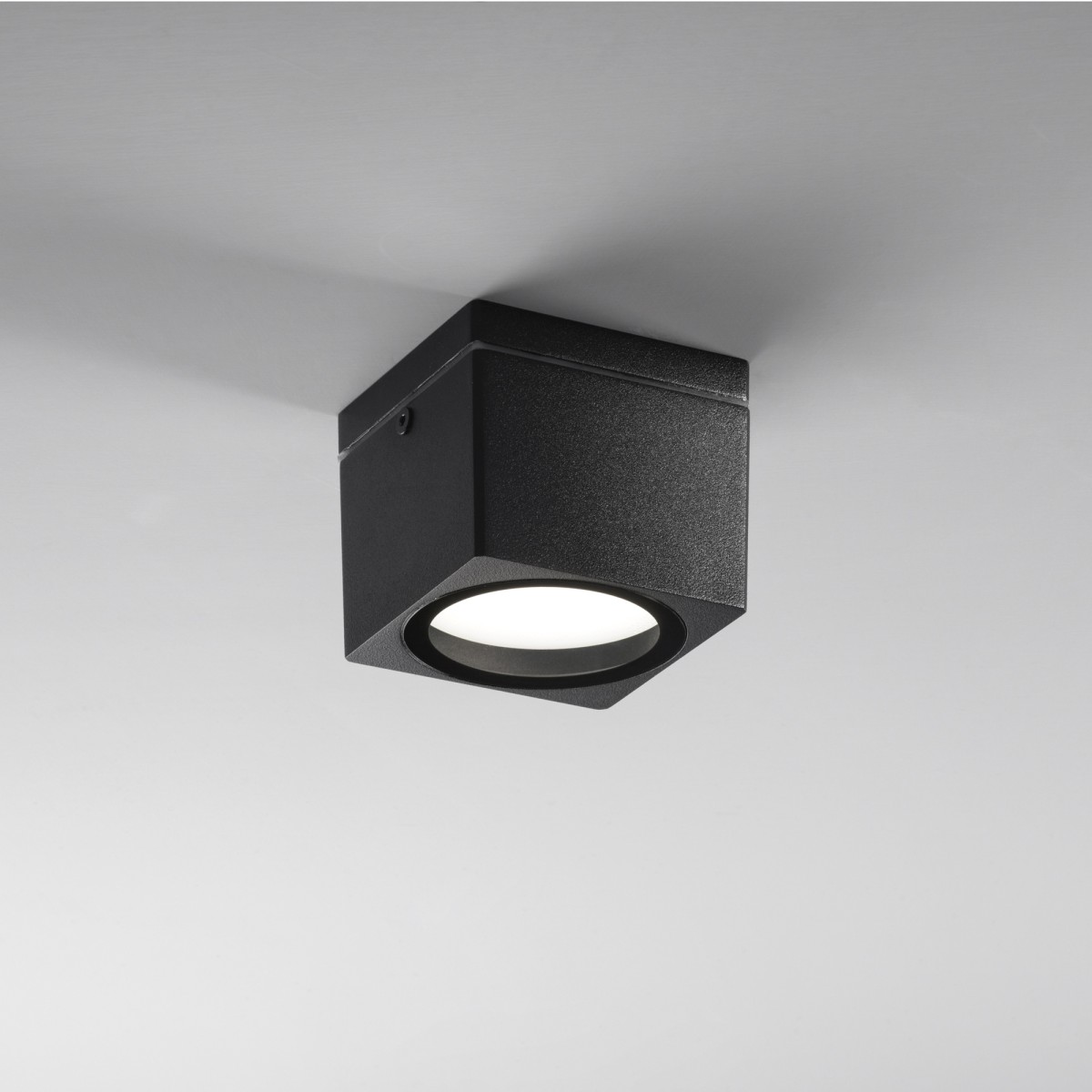 PLAFONIERA TOWER NERA QUADRATA 1XGX53 IP54 9X9X7,2CM