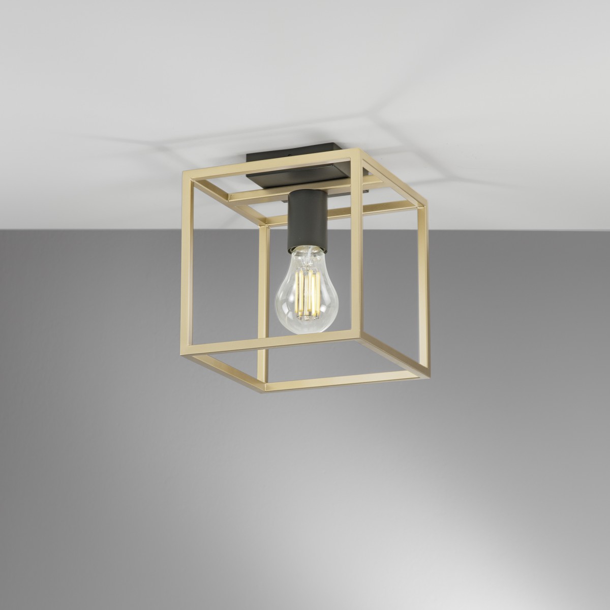 PLAFONIERA KIMERA NERA/ORO 1XE27 20X20X22,5CM