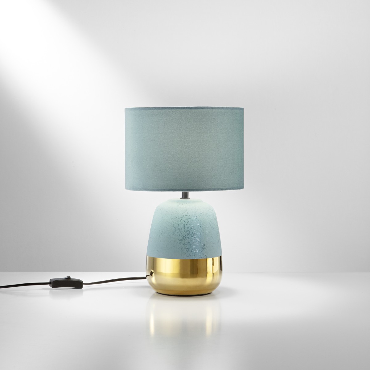 LUME SIOUX VERDE PAVONE/ORO 1XE27 22X22X45CM