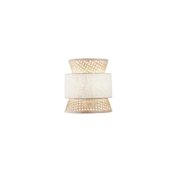 APPLIQUE GAZEBO BEIGE RATTAN NATURALE+BEIGE 1XE27 24X15X28CM