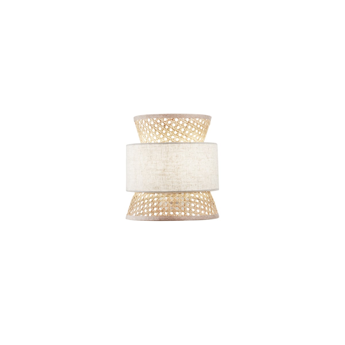 APPLIQUE GAZEBO BEIGE RATTAN NATURALE+BEIGE 1XE27 24X15X28CM