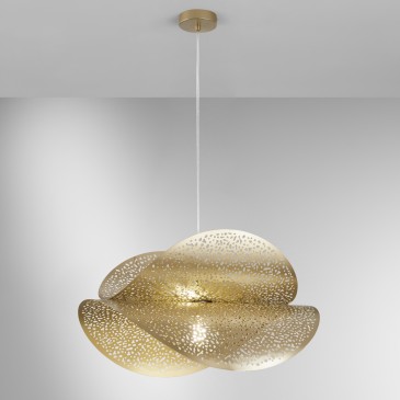 SOSPENSIONE RHEI-TARA ORO DOPPIO DIFFUSORE 1XE27 60X33X150CM