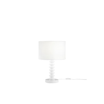 LUME SULTAN BIANCO IN METALLO+VELLUTO 1XE27 15W, LAMP. Dia30XH20CM, STRTTURA 30X30X45.5CM