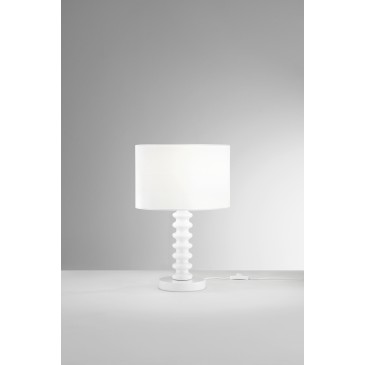 LUME SULTAN BIANCO IN METALLO+VELLUTO 1XE27 15W, LAMP. Dia30XH20CM, STRTTURA 30X30X45.5CM