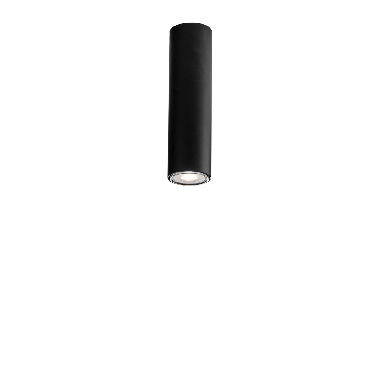PLAFONIERA FLUKE TONDA NERA 1XGU10 5,5X5,5X20CM