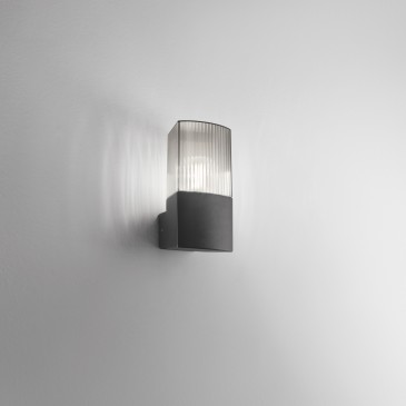 APPLIQUE DARK ANTRACITE/FUME' 1XE27 IP54 10,6X11,9X21,8CM