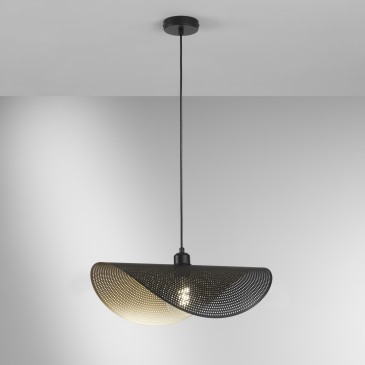 SOSPENSIONE RHEI-DOT NERA/ORO 1XE27 50X30X150CM