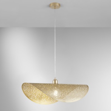 SOSPENSIONE RHEI-TARA ORO 1XE27 60X33X150CM