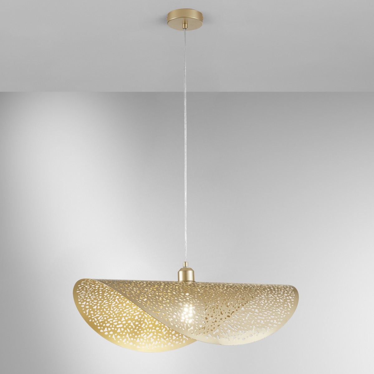 SOSPENSIONE RHEI-TARA ORO 1XE27 60X33X150CM
