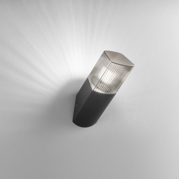 APPLIQUE 45° DARK ANTRACITE/FUME' 1XE27 IP54 10,6X28,6CM