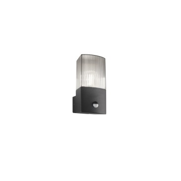 APPLIQUE DARK ANTRACITE/FUME' 1XE27 IP54 CON SENSORE 10,6X11,9X21,8CM